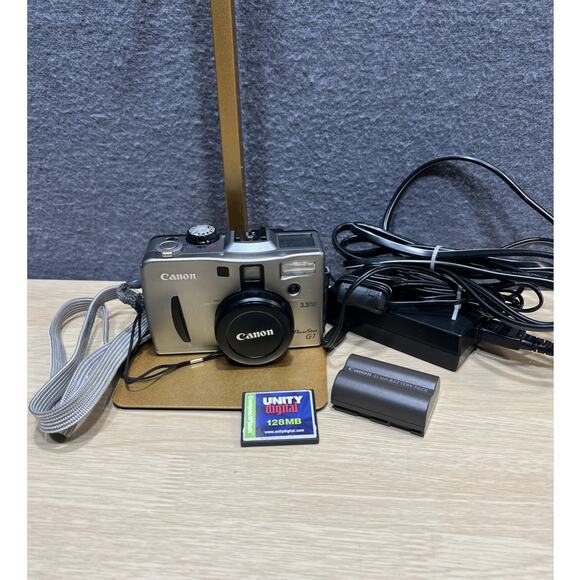 Canon Powershot G1 3.3MP Digital Camera With 128 MB Memory Card, Silver - Tested - Picture 1 of 16